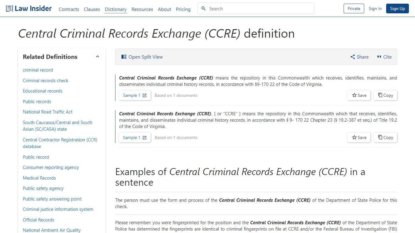 Central Criminal Records Exchange (CCRE) Definition | Law ...